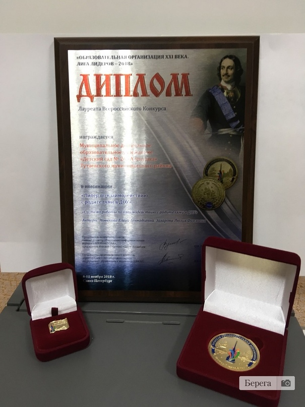 Детский сад "Аленушка" Константиновского сельского поселения стал лауреатам всероссийского конкурса, а руководитель учреждения награжден знаком "Эффективный руководитель"